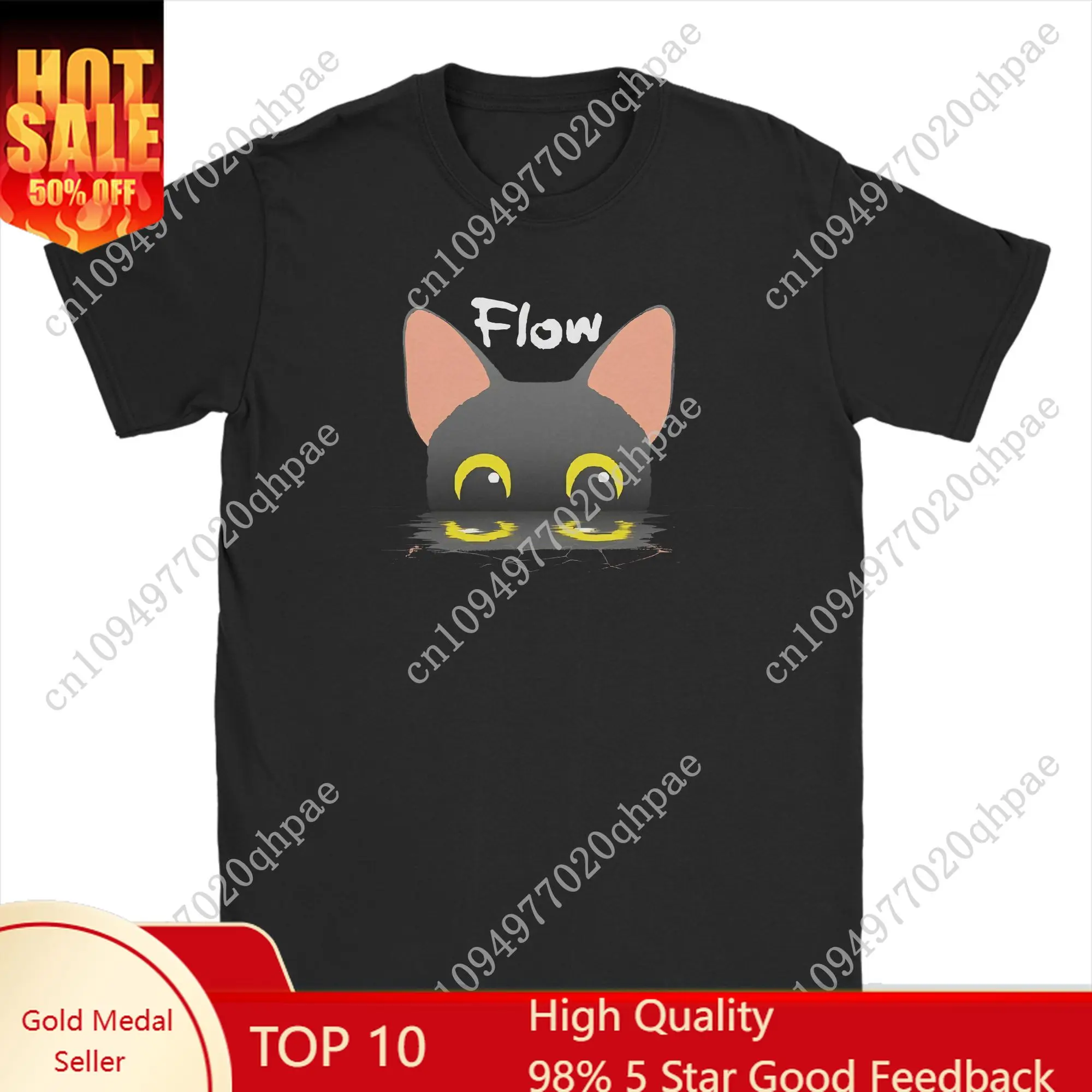 

Men's Flowing Movie Cat T Shirt Cartoon Animated Movie 100% Cotton Tops Funny Short Sleeve Round Collar Tee Present T-Shirts