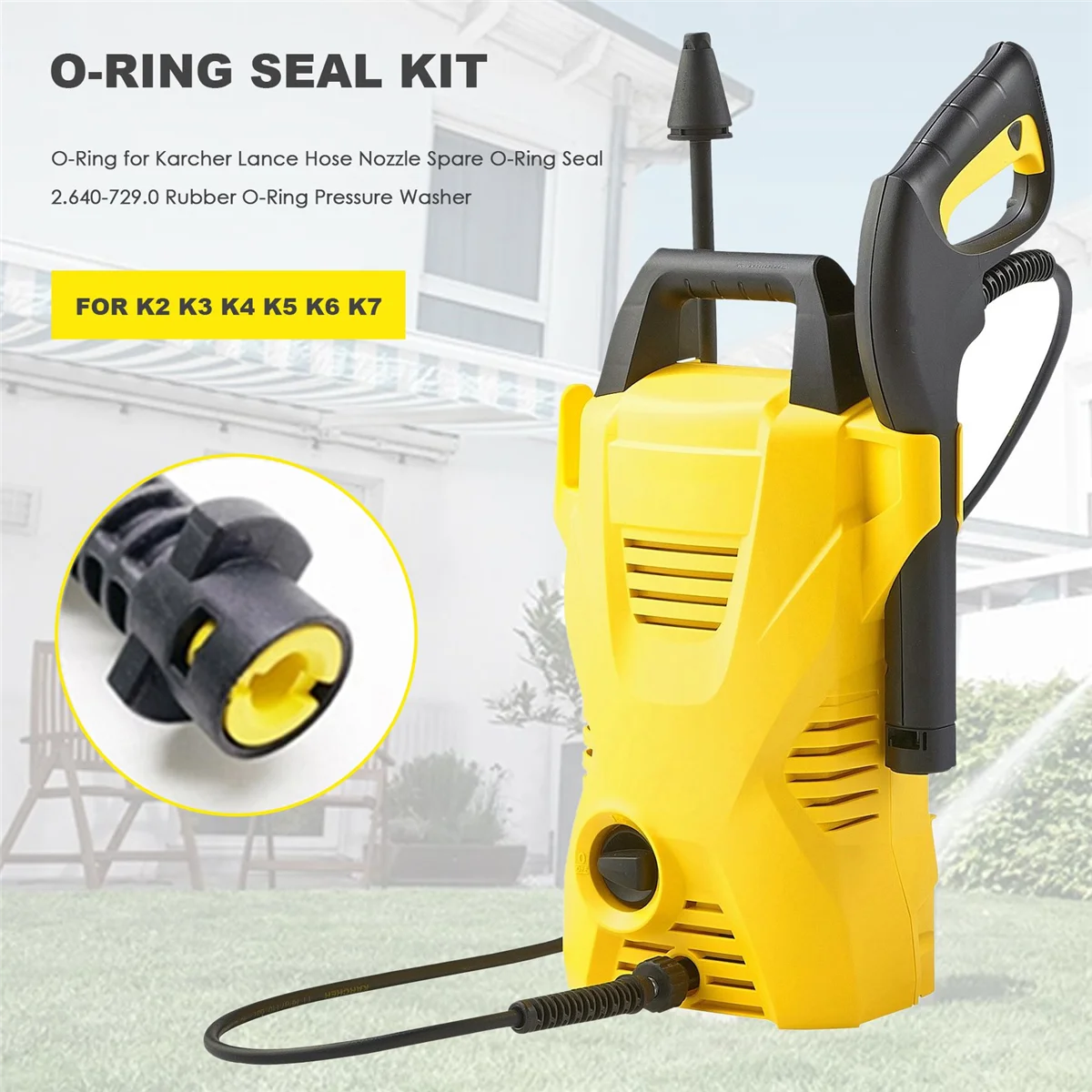 O-حلقة ل Karcher انس خرطوم فوهة قطع الغيار O-حلقة الختم 2.640-729.0 المطاط O-حلقة غسالة الضغط ل K2 K3 K4 K5 K6 K7 A