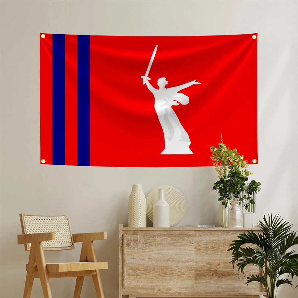 3x5 Ft Volgograd Oblast Flag Vivid Color an oblast of Russian Federation National Flags Polyester with Brass Grommets