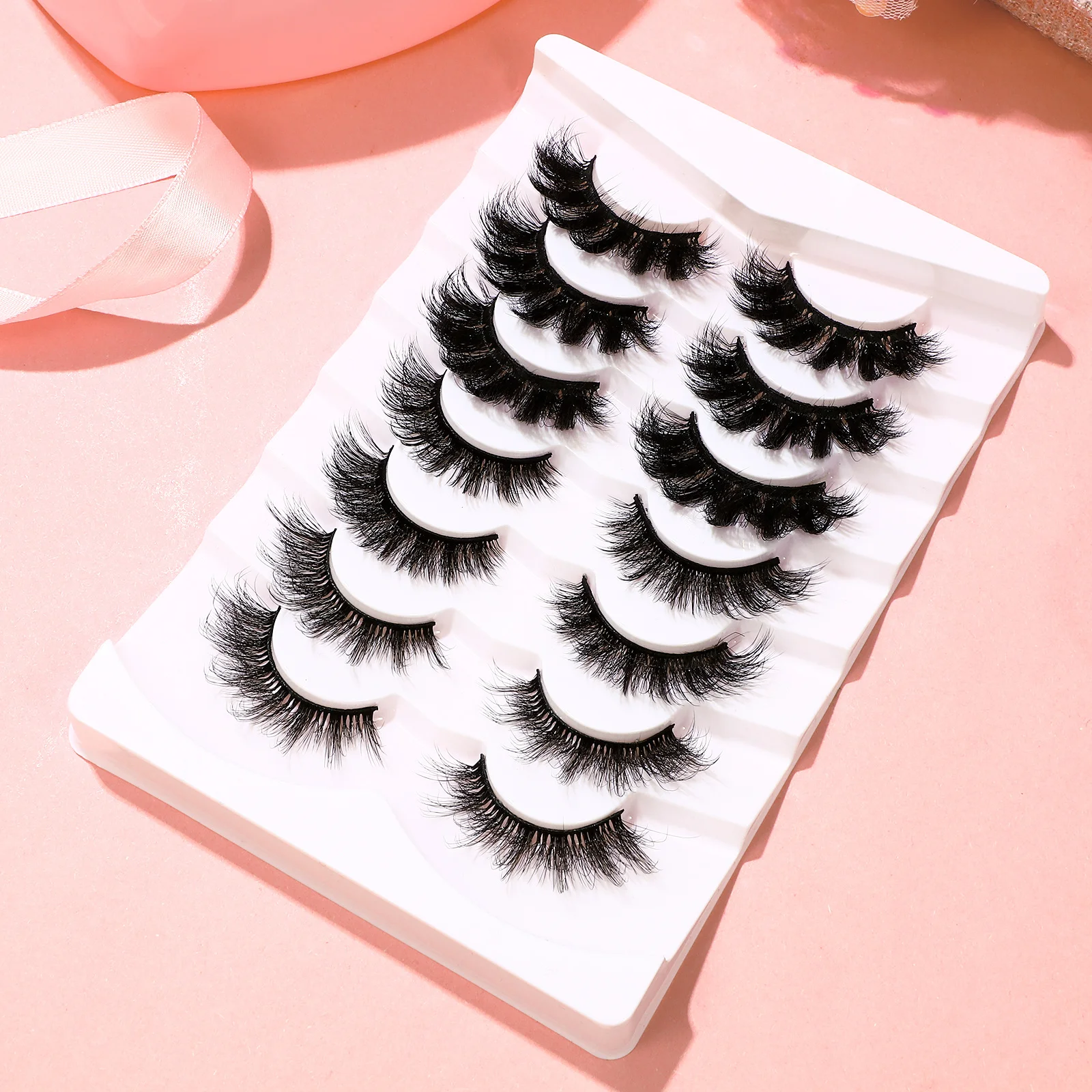 

7Pairs False Lashes Full Natural Look Comfortable Adjustable for Women Makeup Tools Fashion Gift False Eyelashes