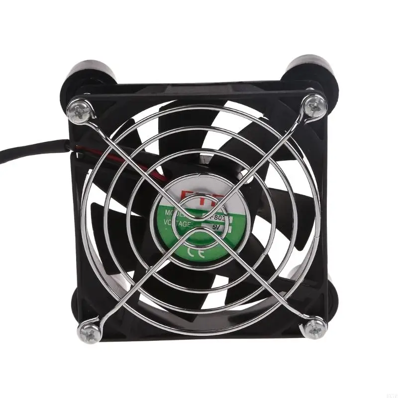 4X7E USB Router Cooling Fan DIY Box Cooler With Protective Net Desktop