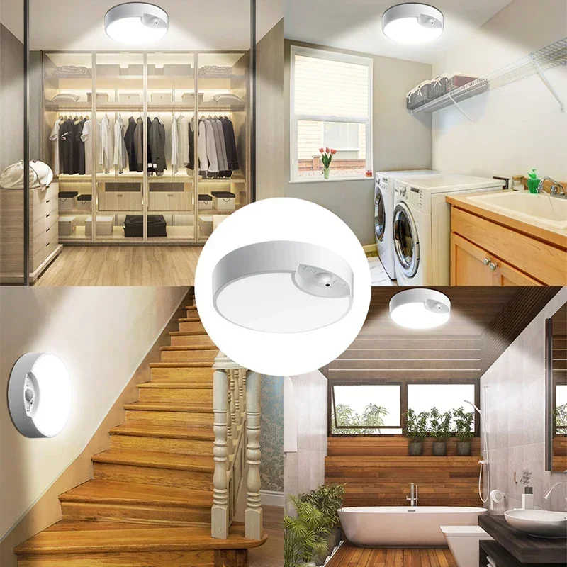 Led Ceiling Lights Hanging PIR Motion Sensor Night Light USB Rechargeable with Remote Dimmable for Closet Stairs Hallway Garage