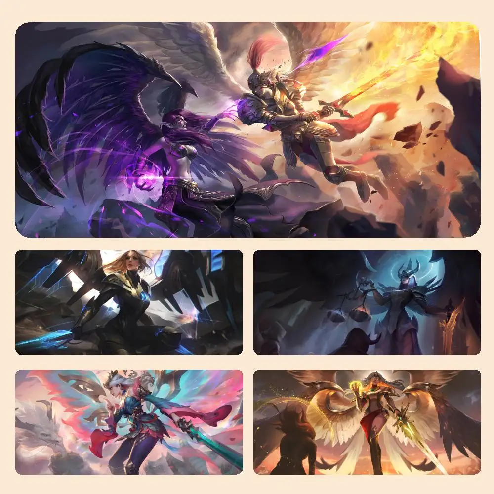 

Anime Gamer XL Computer HD Home Mousepad XXL Mouse Mat Natural Rubber Non-Slip Carpet Table Mat Kayle League Of Legends