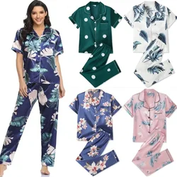 Pajama Pants Set Short Sleeve Pants Women's Clothing Homewear Spring Europe and America Comfortable Casual Breathable Stylish