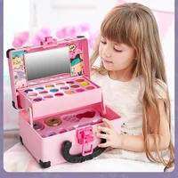 Enfants maquillage cosmétiques semblant jouer boîte princesse maquillage fille jouet jouer ensemble rouge à lèvres ombre à paupières sécurité Non toxique Kit jouet enfant 2