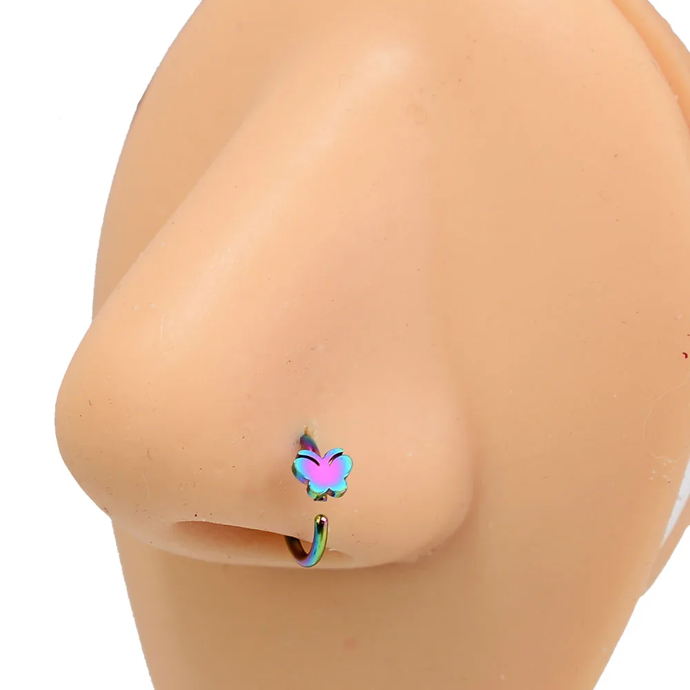 1Pc Surgical Steel Star Butterfly Crown Cartilage Helix Nose Ring Piercing Hoop Nostril Nose Studs Lip Ring Body Jewelry Earring