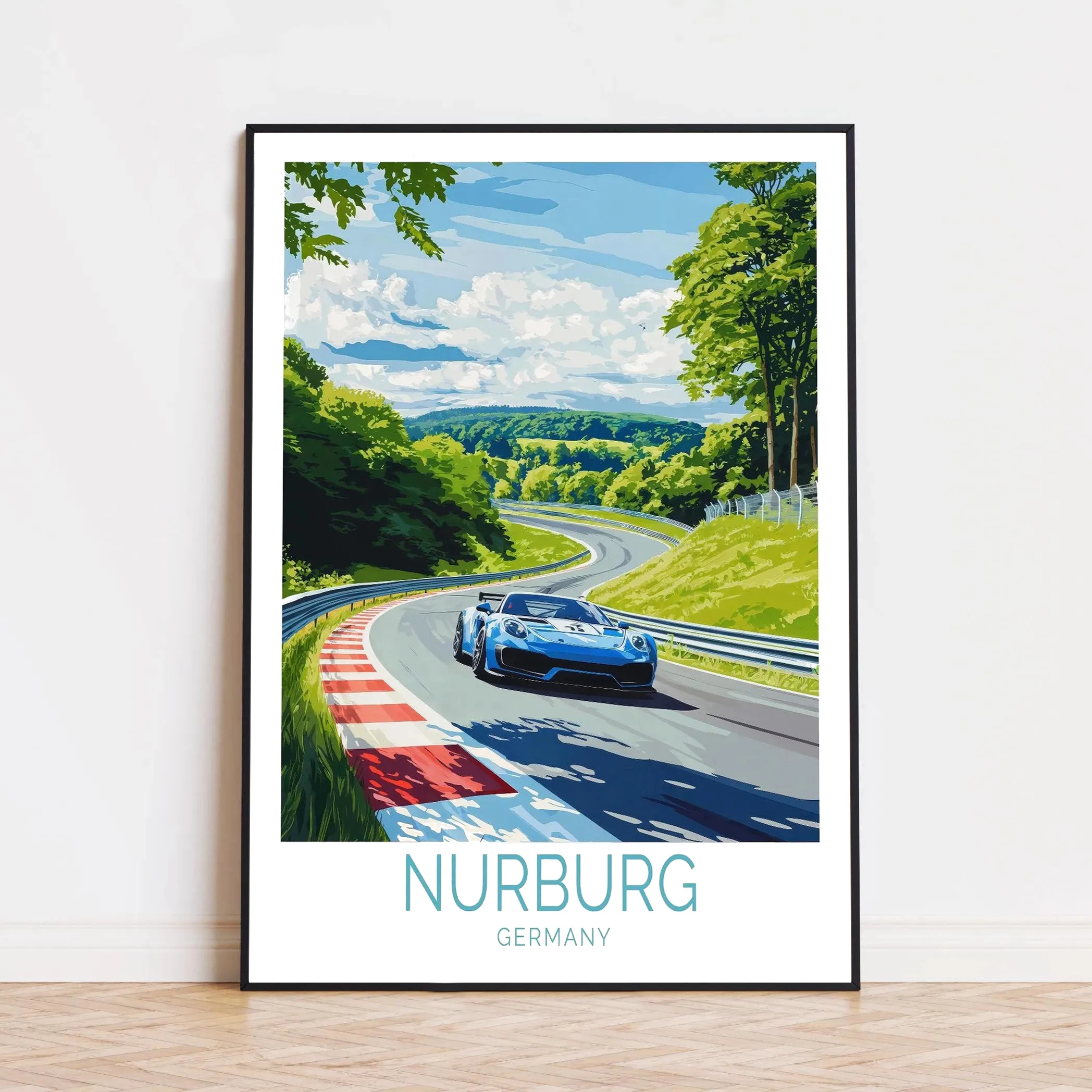 

Nürburgring travel poster, Germany wall art, Nürburgring racetrack, car enthusiast decoration, birthday gift, home decoration