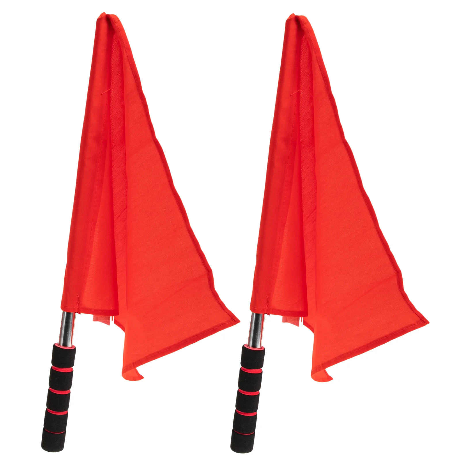 2 Pcs Sign Signal Flag Traffic Racing Cane Waving for Conducting Red Commanding Referee Flags