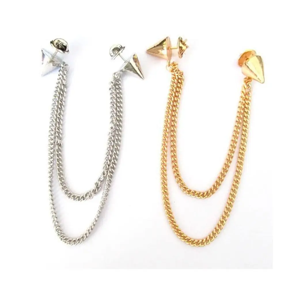 المرأة برشام حزب قلادة قمصان سلسلة مسمار مكتنزة بلوزة تلميح بروش سبايك طوق دبوس