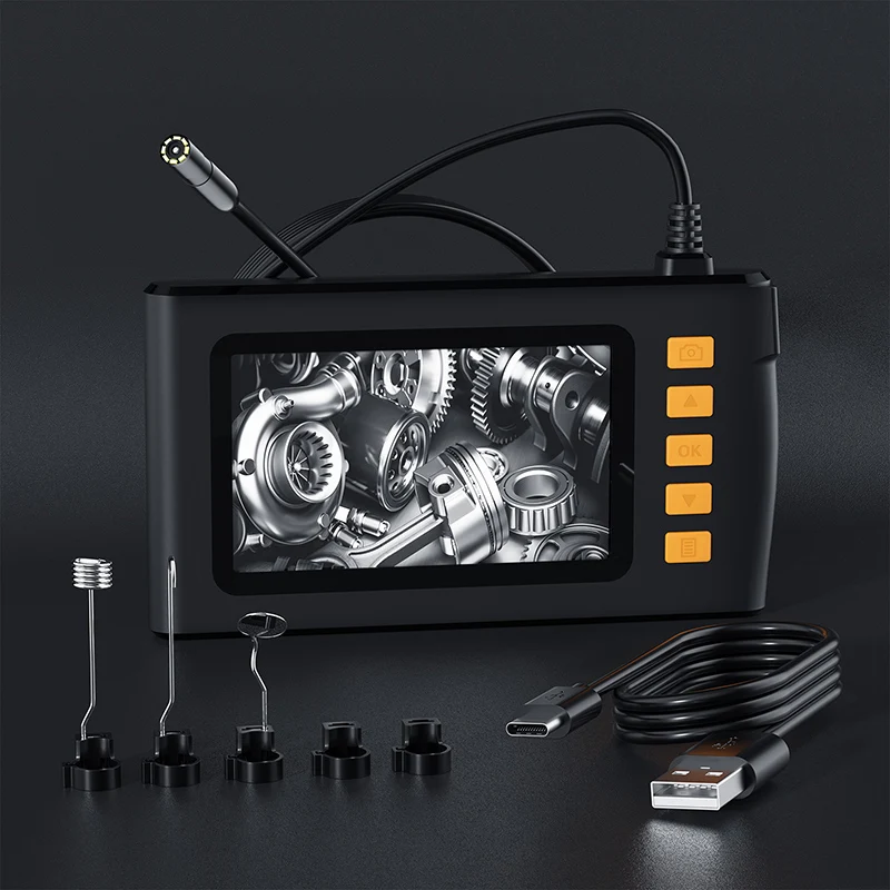 Industrial Endoscope Camera 8mm Waterproof IP67 HD Inspection Borescope Drain Snake Camera 4.3 inch Screen Automotive Camera