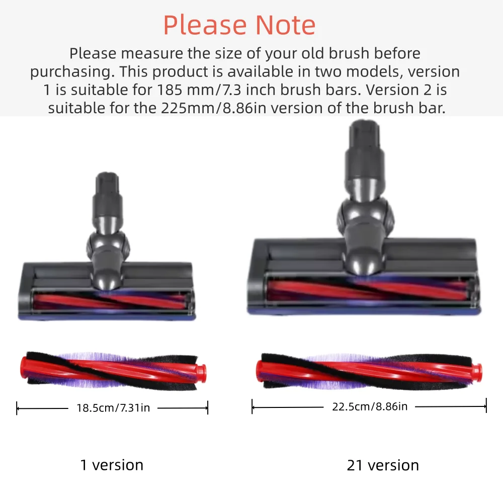 Suitable for Dyson V6 DC59 DC62 SV03 SV073 Series Vacuum Cleaner Brush Bar Replacement Parts (Two Sizes 18.5cm/22.5cm)
