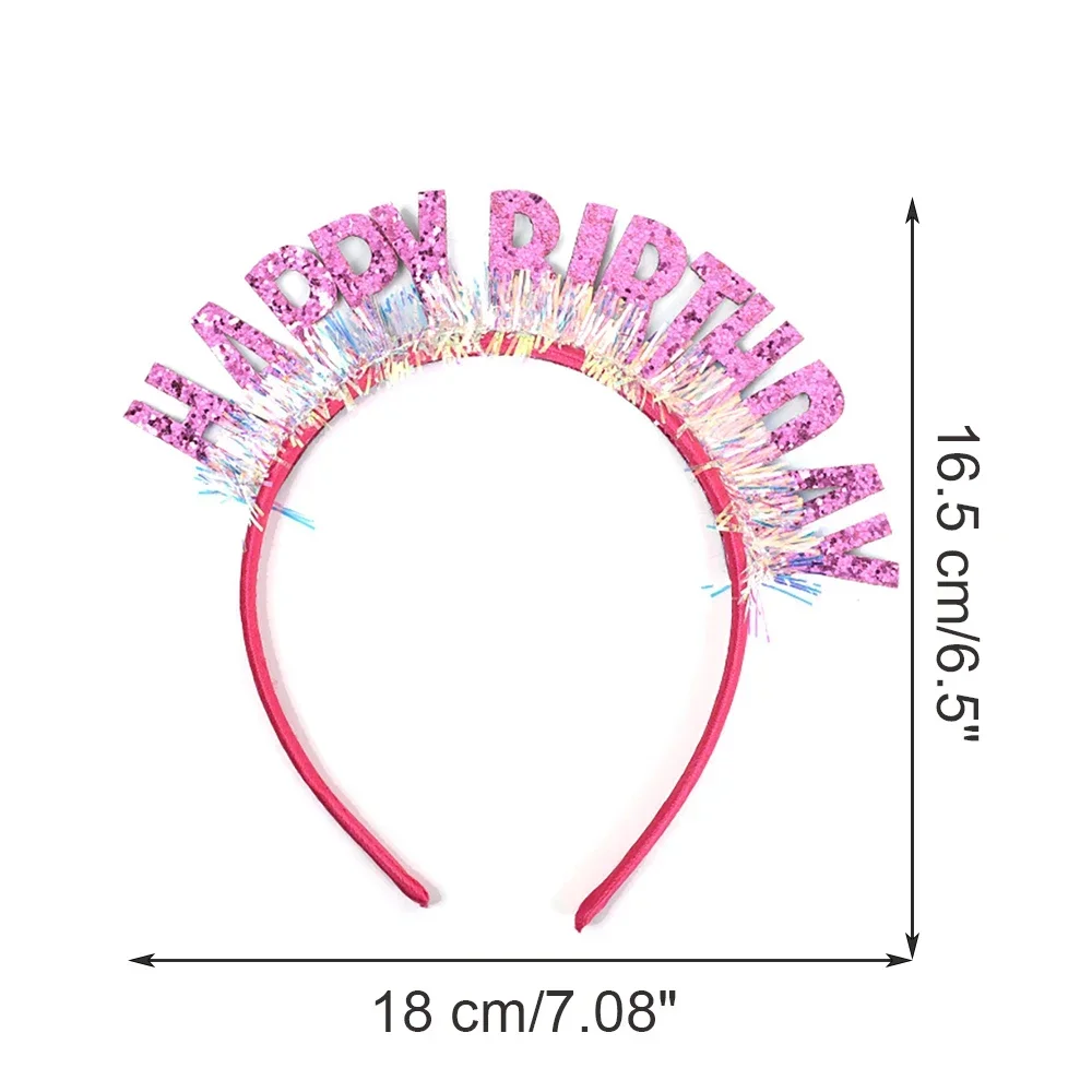 Happy Birthday Headband Girl\'s Birthday Decoration Hat Crown Party Decoration for Girl Children\'s Birthday Supplies