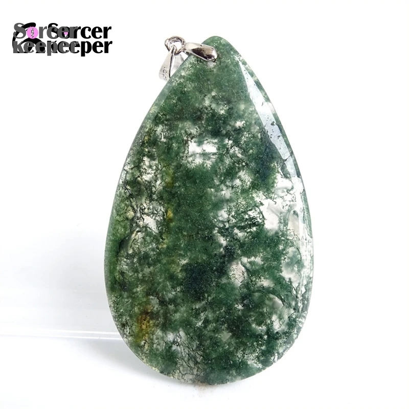 

Зеленый мох, ломтик агата, натуральный камень, кварцевый кулон, массивное ожерелье, женское колье Sieraden для изготовления ювелирных изделий AA004