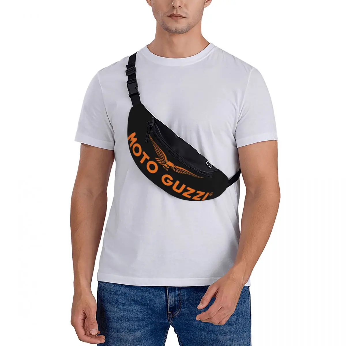 Bolsa Peito Motocicleta Laranja para Homens e Mulheres, Acessórios Moto Guzzi, Fanny Pack