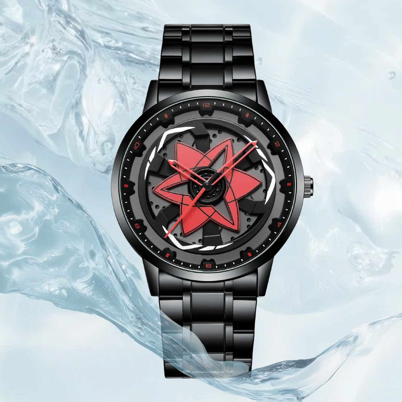 

3D японский аниме циферблат кварцевые мужские часы лучший бренд класса люкс водонепроницаемые модные мужские часы калейдоскоп шаринган часы с вращающимся циферблатом