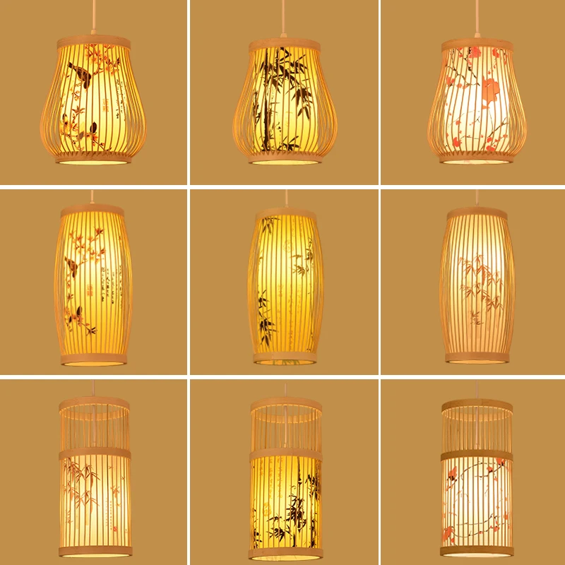 Bamboo Pendant Lamp Chandelier Chinese Style Tea Room Hotel Living Room Restaurant Bamboo Lamp Home Decor Lighting Fixtures Hot