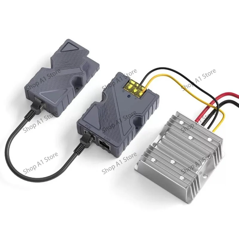 SPX-V2 Three-piece Set RJ45 Interface Converter POE Power Supply Step-up Booster