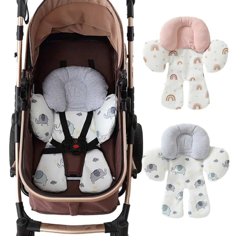 

Upgraded Cotton Baby Pushchair Liner with Neck Support Stroller Cushion Pad for a Stable & Snug Seating Experience