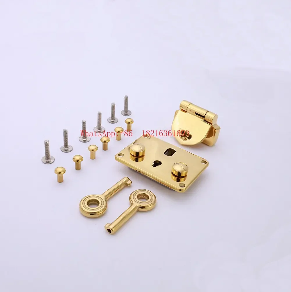 2026GOOD Stainless Steel Square Lock, Gold Black Luggage Lock, Leather Goods Hardware Accessories For Luggage