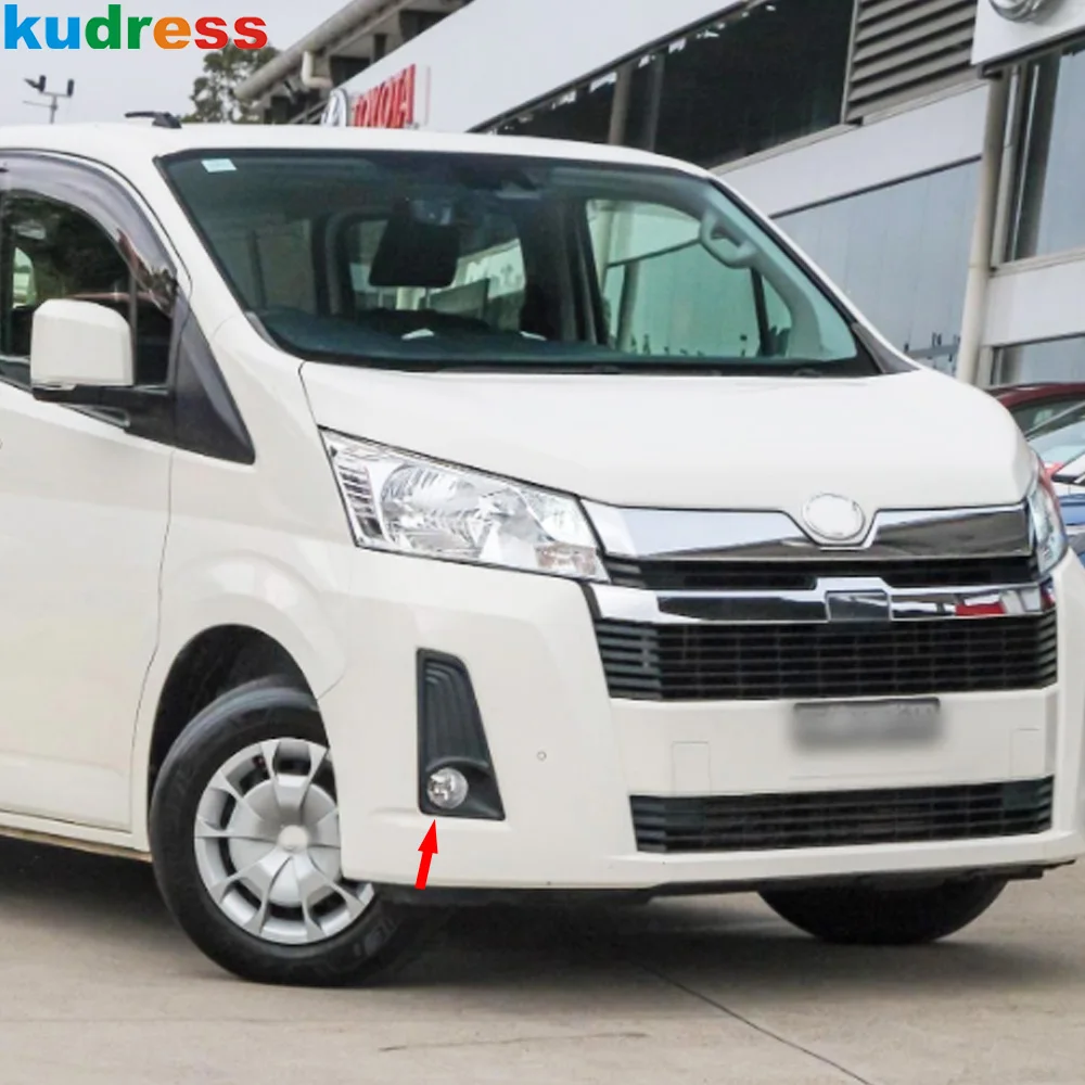 Front Fog Light Lamp Cover Trim For Toyota HiAce Granvia Commuter 2019 2020-2022 2023 2024 Chrome Car Foglight Frame Accessories
