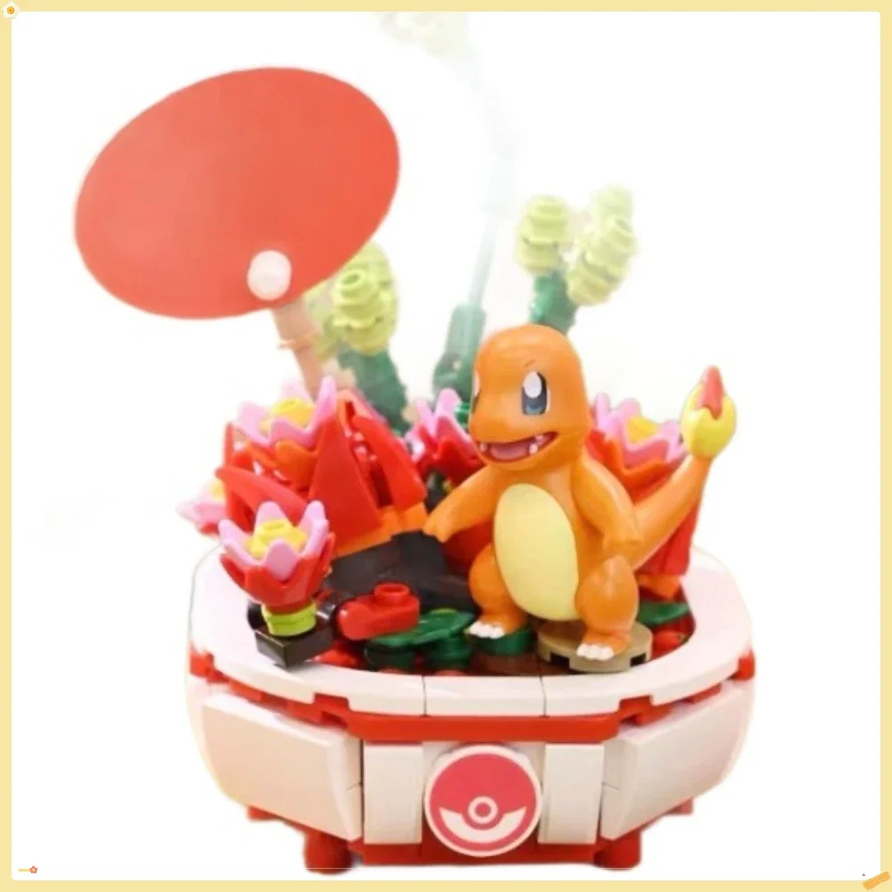 

Keeppley Pok É Mon Series Succulent Potted Plant Pikachu Charmander Bulbasaur Assembling Building Block Models Trendy Toys Gift