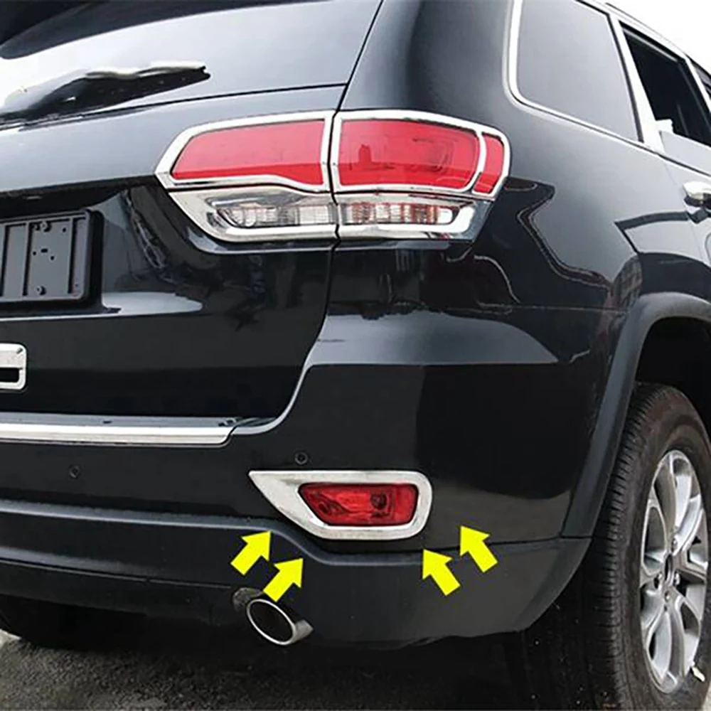 For JEEP Grand Cherokee 2011-2019 Abs Chrome Rear Reflector Fog Light Lamp Cover Trim Bezel Frame Styling
