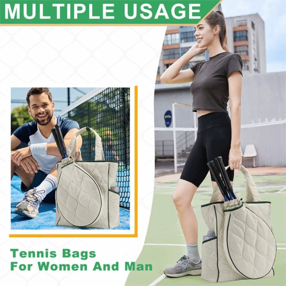 

Extra-Large Tennis Tote Bag Waterproof Lightweight Tennis Racket Backpack Large Compartment Multi-functional Shoulder Bag Gym