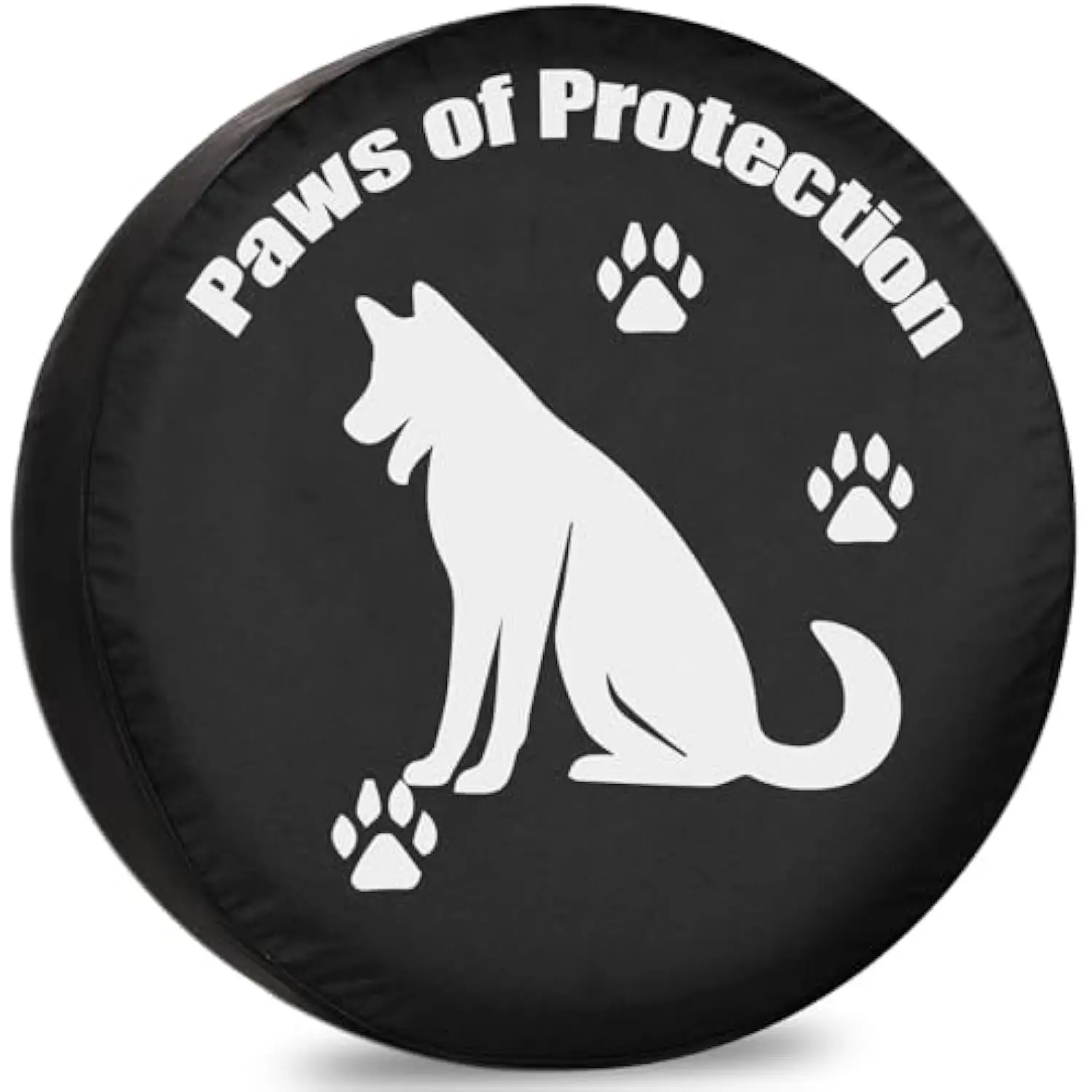 

German Shepherd Paws of Protection Spare Tire Cover Vinyl RV Trailer Camper Wheel Protector