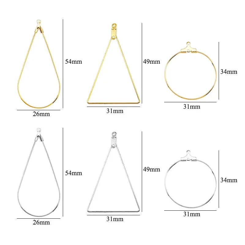 مثلث القرط الأطواق جولة الأذن خواتم الدمعة الديكور هوب القرط DIY بها بنفسك القرط صنع لوازم النتائج مجوهرات النساء هدية #3