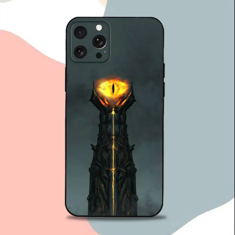 TheS Lord of T-the Rings-es Phone Case For iPhone 15,13,16,12,11,17,14,Plus,Pro,Max,XS,XR,X,SE,Mini,Soft Silicone Black Cover