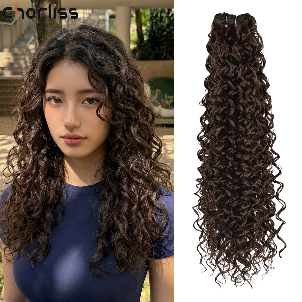 

3Pcs Brazilian Water Wave Bundles Hair For Women Ombre Deep Wave Bundles Wet and Wavy Multiple Sizes Synthetic Hair Extensions