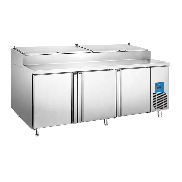 Bakery Counter Chiller Salad Top 3 Solid Door Refrigeration Pizza Prep Table Counter