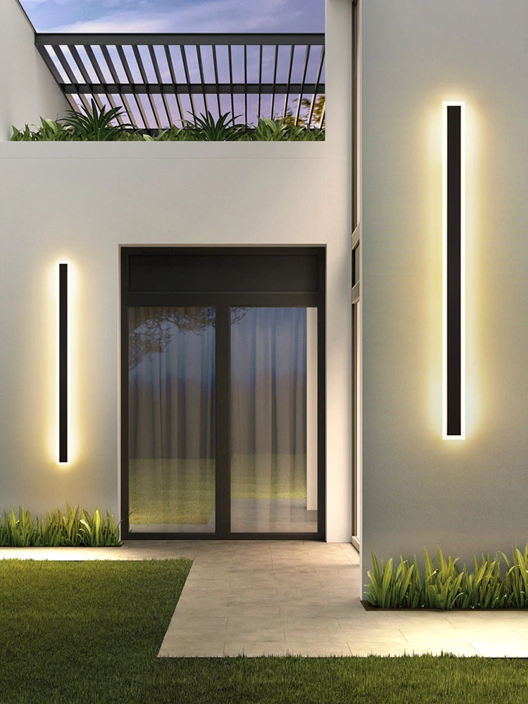 

Outdoor Wall Lamp Modern Waterproof Wall Light Outdoor Foyer Wall Lamp LED Living Room Lighting Nordic TV Villa Long Wall Lamp