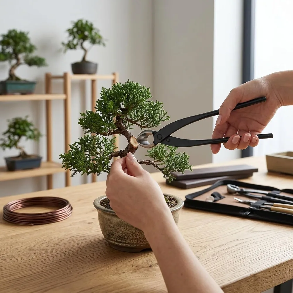 Composite Steel Concave Branch Cutter Black Concave Edge Bonsai Root Cutter Ergonomic Handle Round Knob Concave Knob Cutter