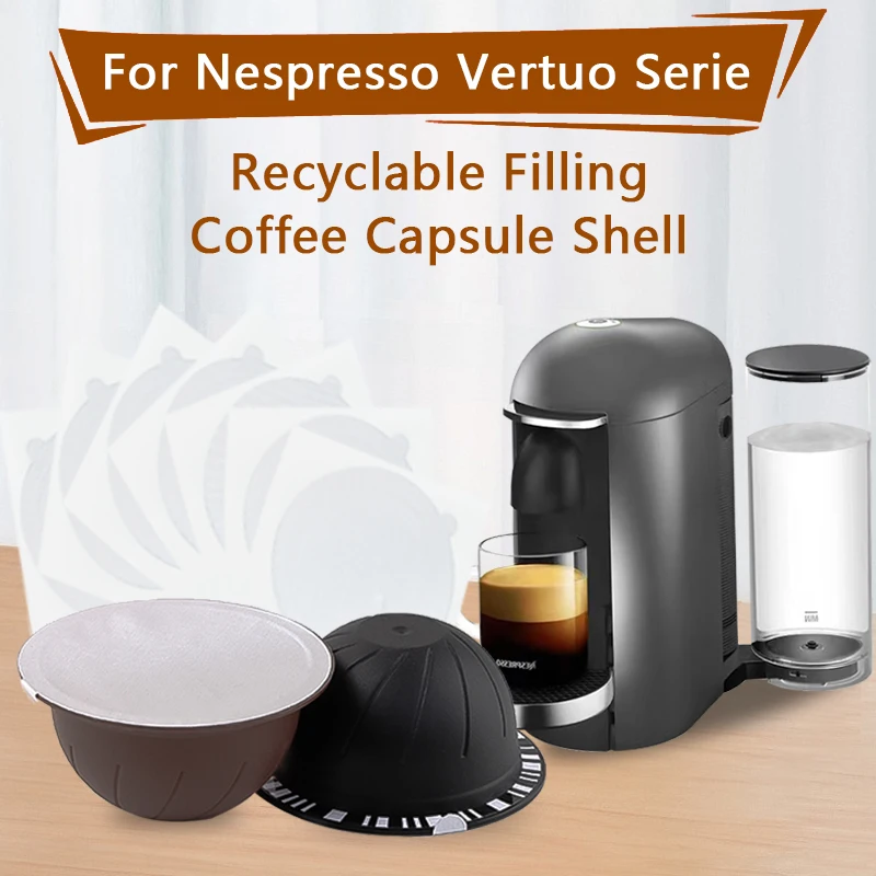 Suitable for Nespresso Vertuo Vertuoline reusable capsule shell, 150ML/230ML coffee capsules can be reused about 30 times