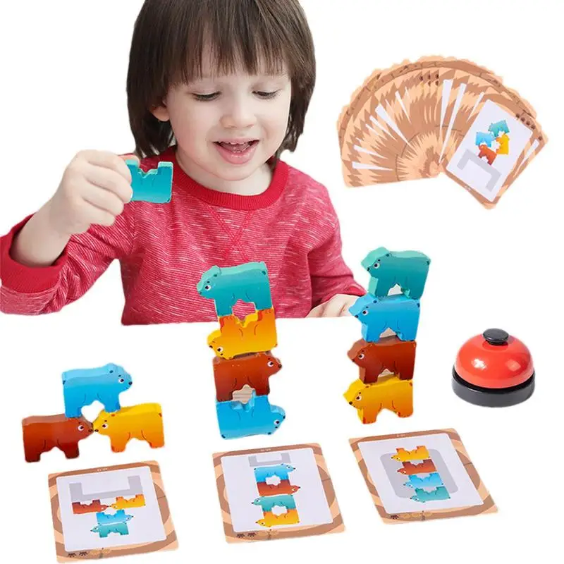 

Balance Stacking Animals Wooden Bear Stacking Toys Balance Game Toy Set Preschool Montessori Educational Balancing Toys For Kids