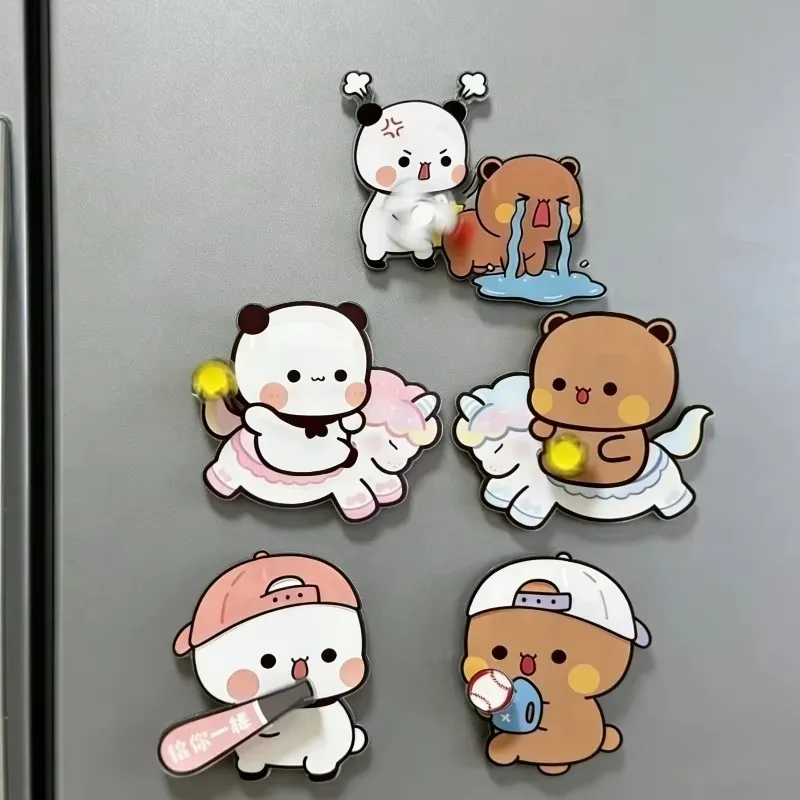 Rotating Bubu and Dudu Fridge Magnet Panda Yier Refrigerator Magnet Couple Gift Home Decor Kitchen for Friends
