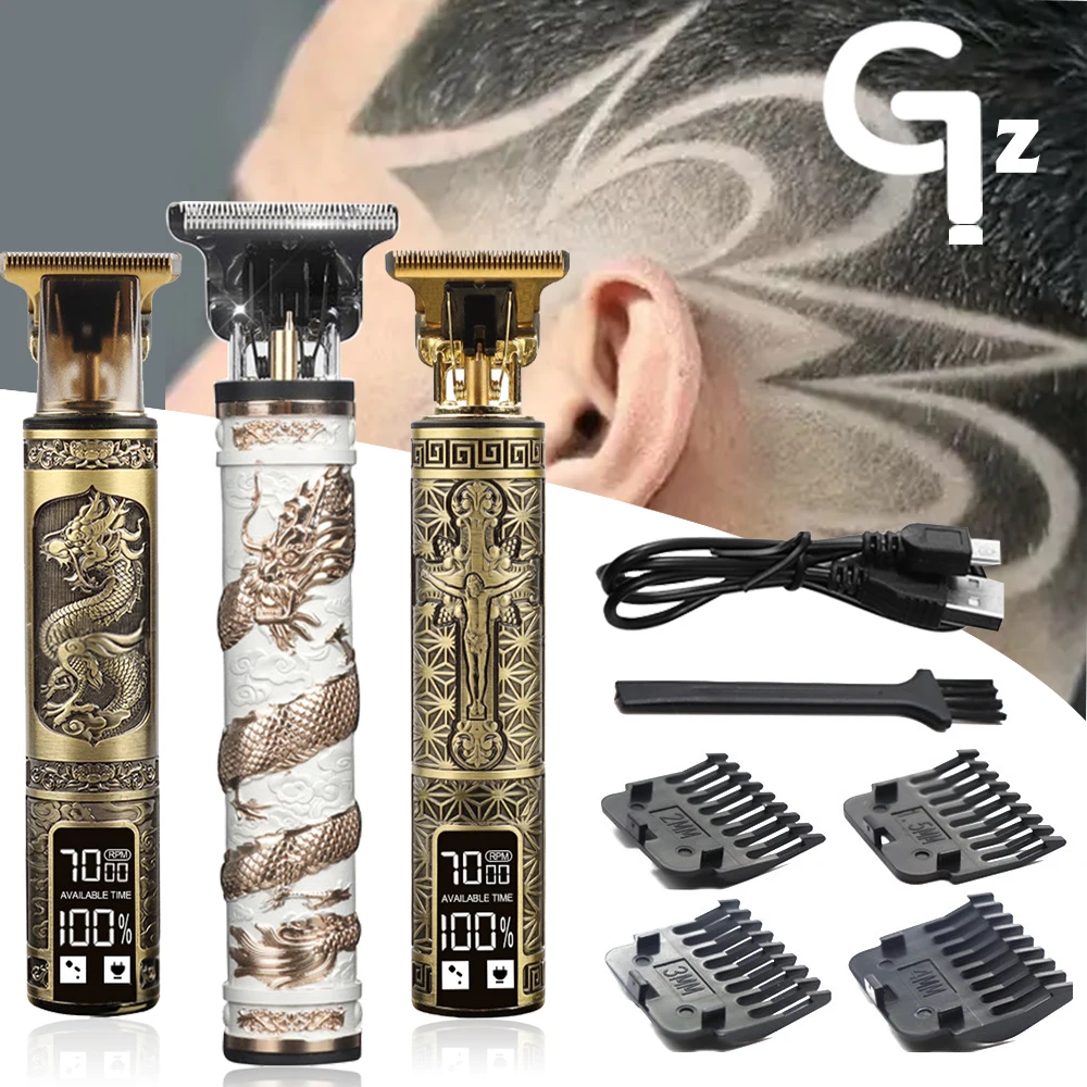 Cortadora de pelo profesional T9 de 0mm para hombre, maquinilla de afeitar eléctrica para Barba, Barbero, 2023