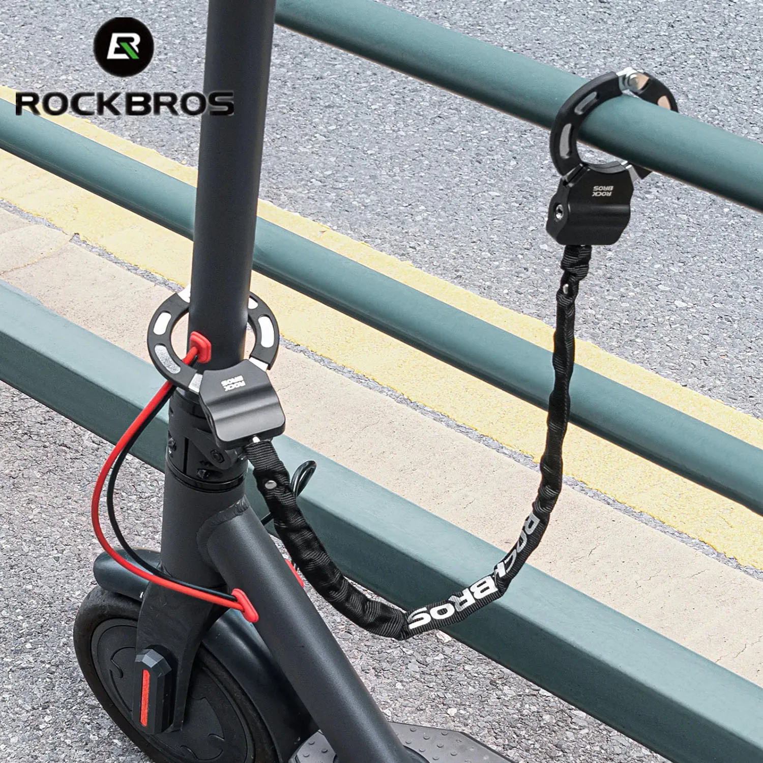 ROCKBROS Lokalna Wysyłka Zamek Rowerowy Zamek z Stopu Cynku Antykradzieżowy Zamki do Hulajnóg Motocykli Zabezpieczenia do Hulajnóg Zamki Łańcuchowe Bezpieczne Akcesoria