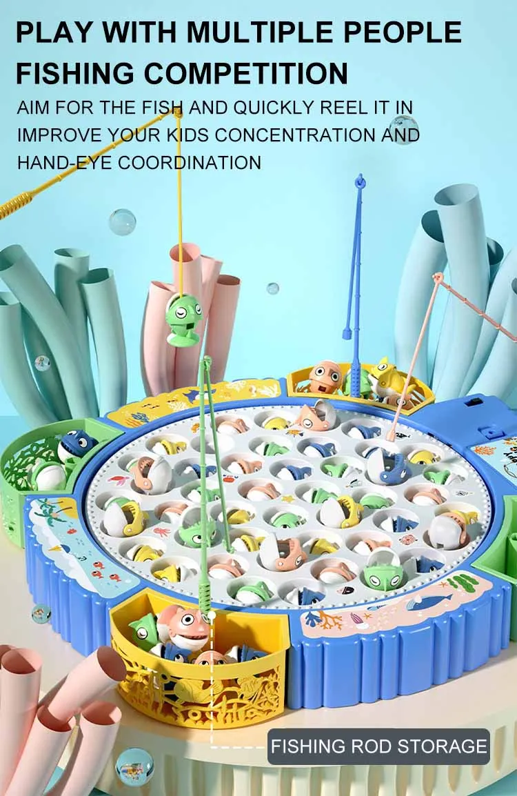 Magnetischer rotierender Angelspielplatte – Angelspielzeug mit Musik zur Entwicklung der Hand-Auge-Koordination für Kinder, Weihnachts- und Geburtstagsgeschenke – Detail 6