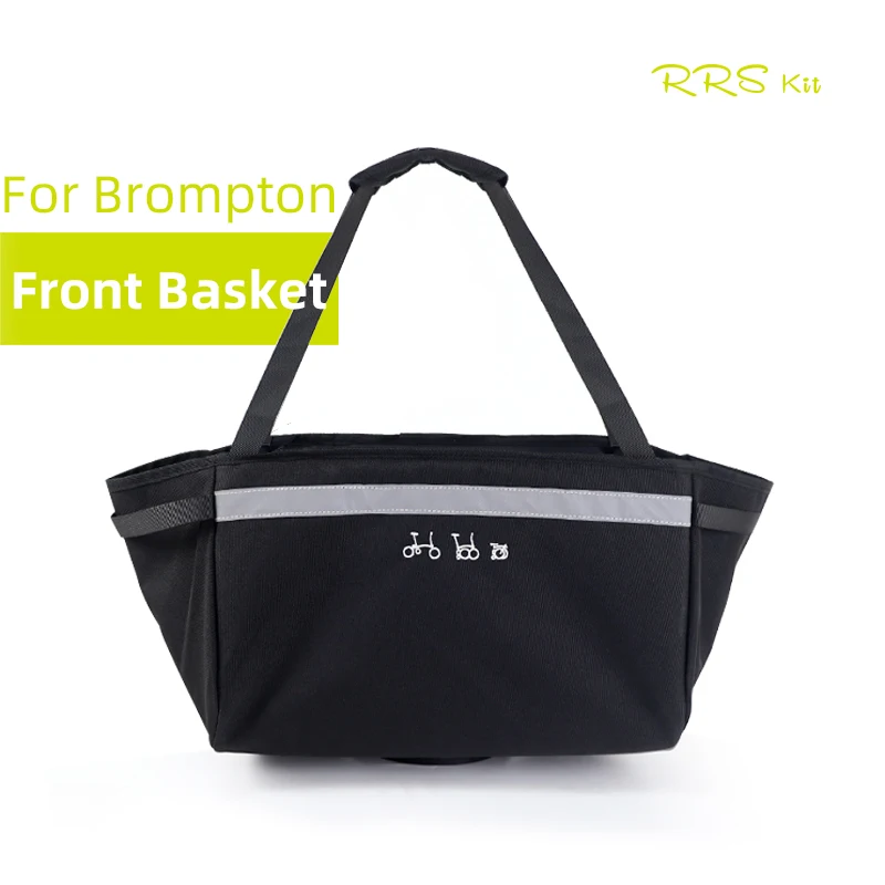 RRSKIT Original Bicycle Front Storage Basket For Brompton Folding Bike With Bracket Vegetable Basket Bicycle Bag Bike Accessory