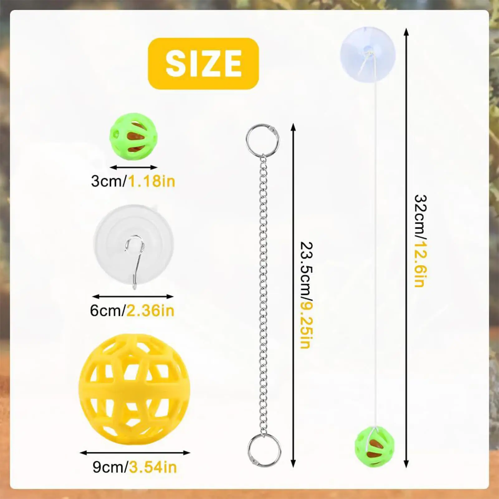 Suction Cup Gecko Bell Ball Bearded Dragon Toys Interactive Lizard Feed Ball for Keepers Pet Parents Animal Lovers Terrarium view 6