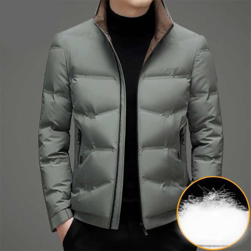 Down Jacket Men\'s 2023 Winter Fashion Thickened Warm Standing Collar Versatile Jacket