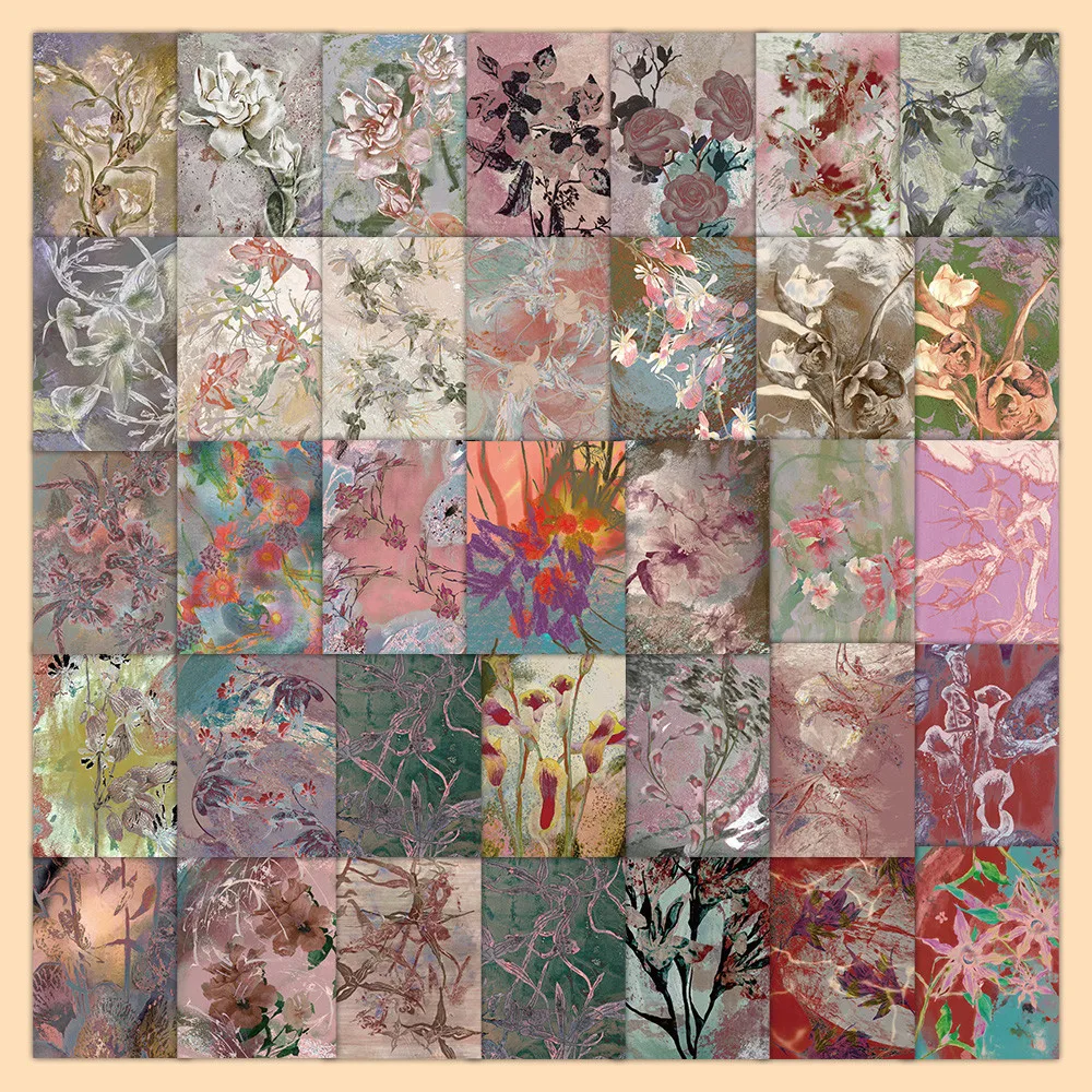 60Piece Hazy Roseleaf Raspberry Flower Stickers Decorative Decals for Notebooks Phone Cases Backpacks Journals AnimeWorlds Store