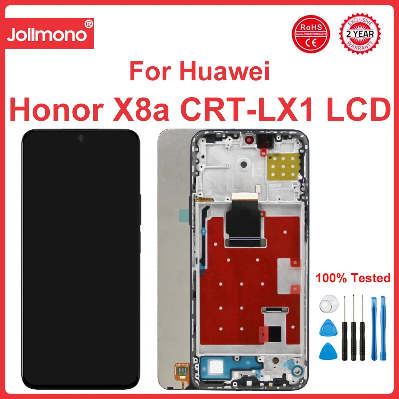 6.7'' For Honor X8a LCD Display Touch Screen Digitizer Assembly For HonorX8a CRT-LX1 CRT-LX2 CRT-LX3 Display