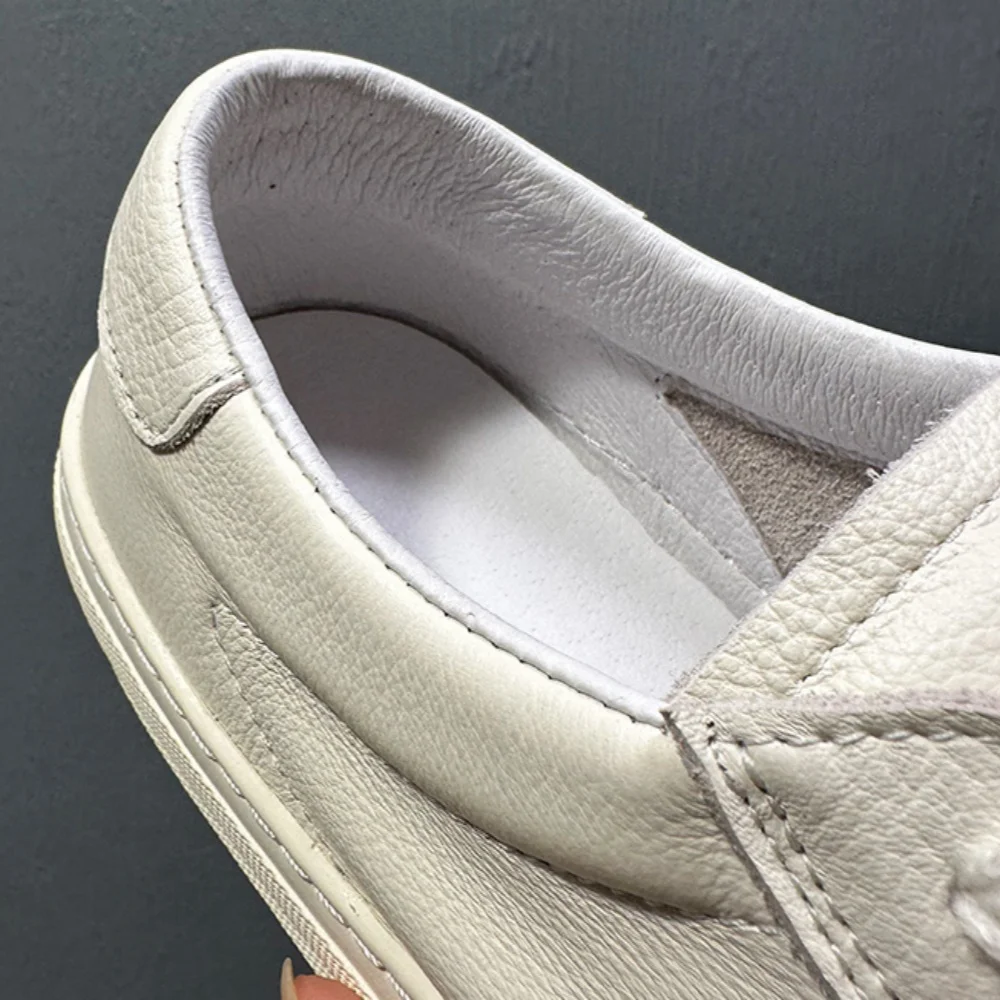 High-End Genuine Leather White Sneakers New Style Simple Elegant Japanese-Style Men's Versatile Casual Sneakers