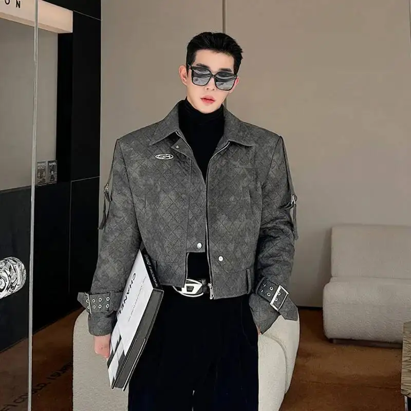 سترة قصيرة مبطنة بالقطن للرجال من SYUHGFA ، معطف شعرية من الماس ، ملابس على الموضة الكورية ، الربيع ، من من من القطن