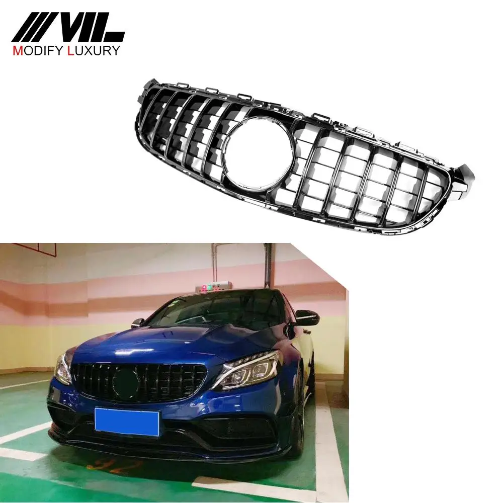 

Suitable for The front grille of the Mercedes-Benz C-Class C63 W205 GT is unmarked with 15-18 silver color