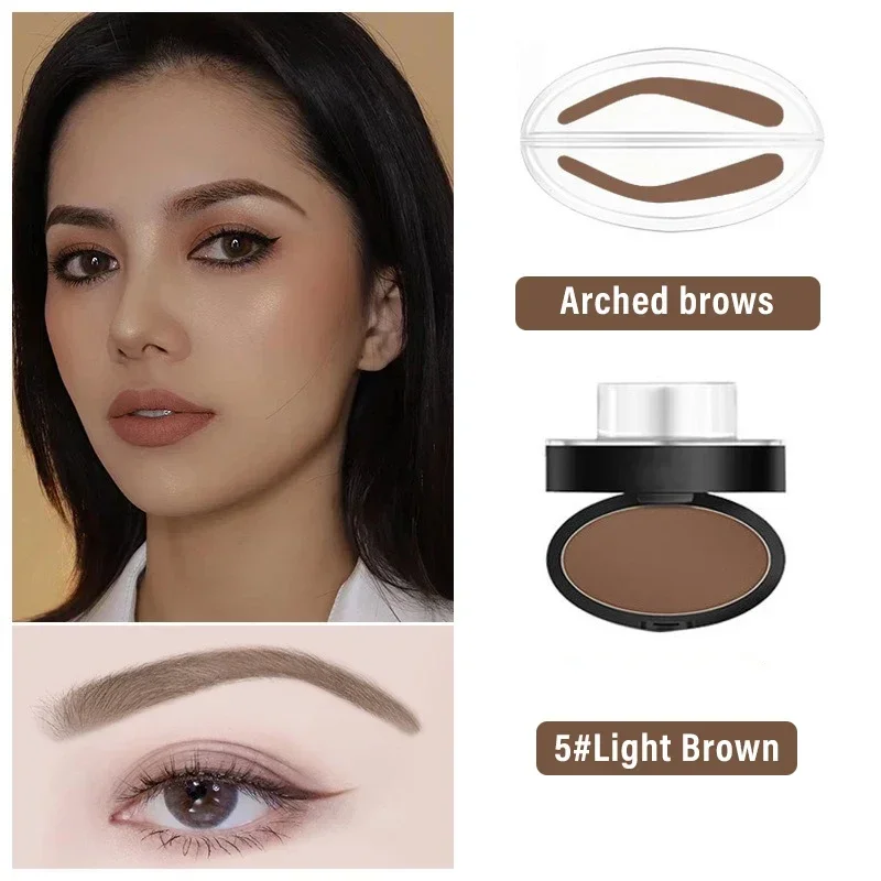 Natürliches Augenbrauenpuder-Stempel-Set für schnelles Augenbrauen-Make-up, wasserfeste Puderpalette für Augenbrauen, Augenbrauen-Tönung, Make-up-Werkzeuge – Detail 12