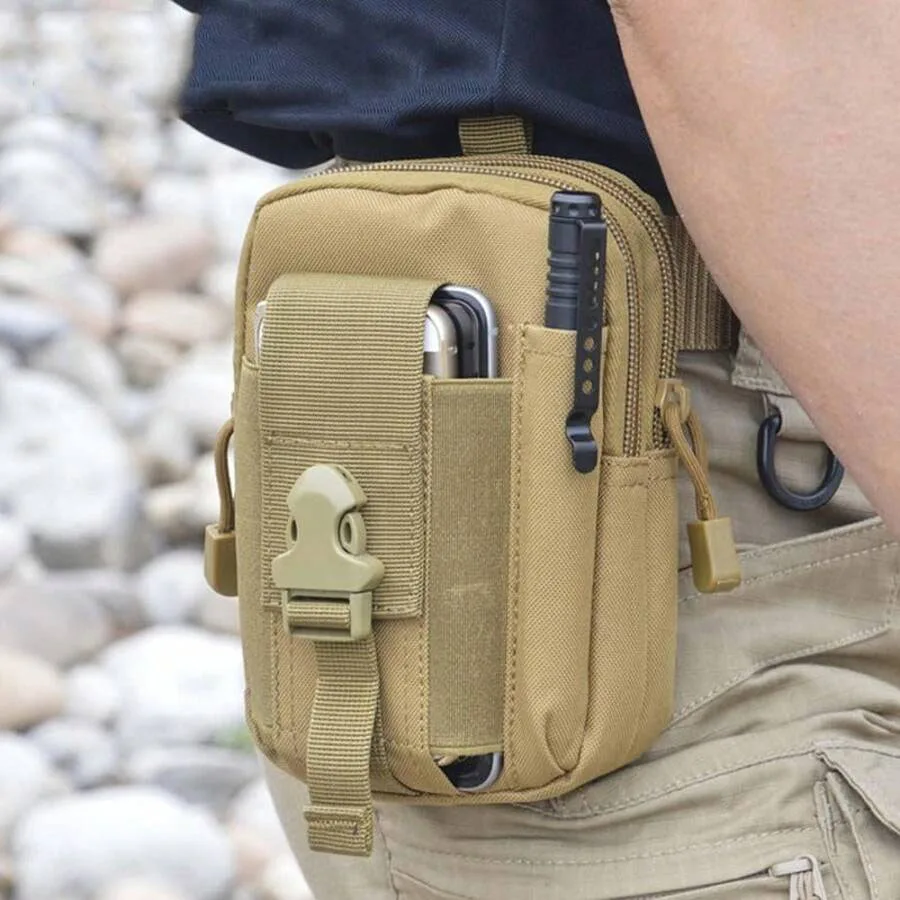 Molle Pouch Belt Waist Pack Men Small Pocket Survival Tool Bag for Running Travel Camping Hunting Airsoft - view 3